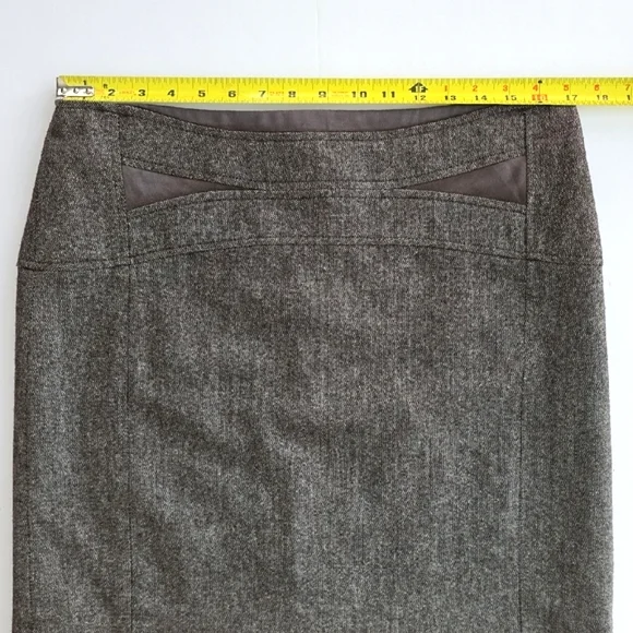 Dalia Collection Women's Brown Tweed Skirt Wool Blend Line Back Zip Size 12 - Picture 10 of 12